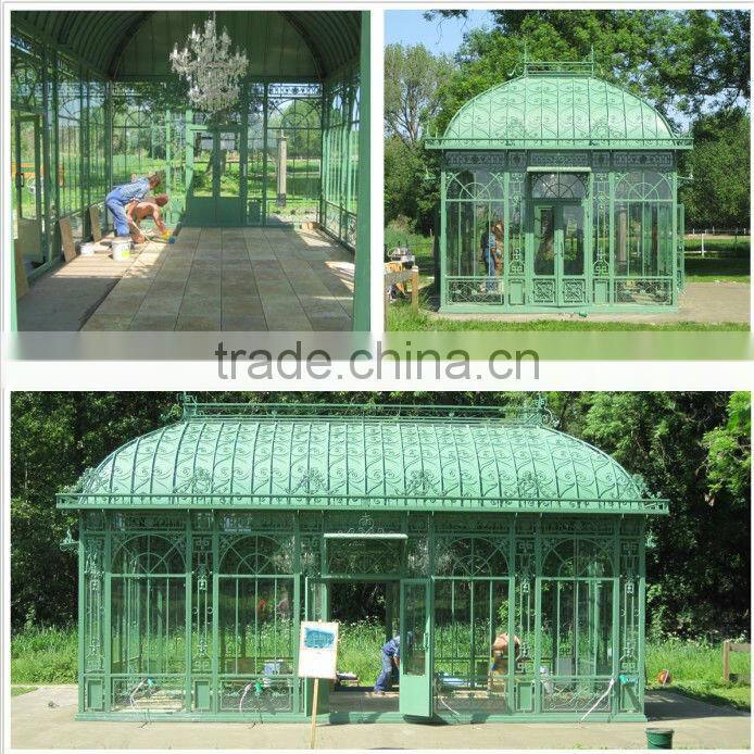 manufacturer of Durable and high quality galvanized Steel frame garden greenhouse for sale with glass / green house for garden