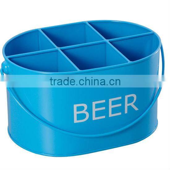 Blue Galvanized Steel & Power Coating Oval Holder / Ice Bucket wholesale