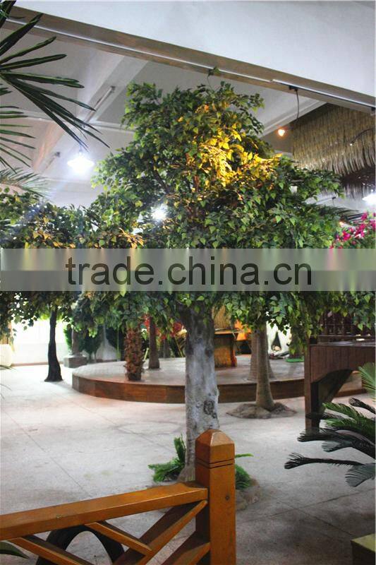 Home garden decoration 100cm to 1000cm Height artificial indoor live plastic ficus red with green big pine tree EZLS05 1013