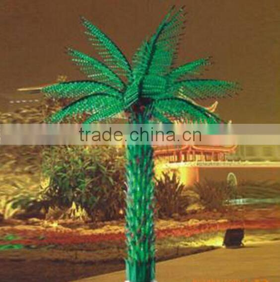 Home garden decorative 450cm Height outdoor artificial yellow flashing LED solar lighted up Moringaceae palm trees EDS06 1406