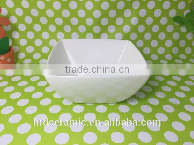 China Manufacturer stocked White Porcelain Square Dish/food dish/rice dish