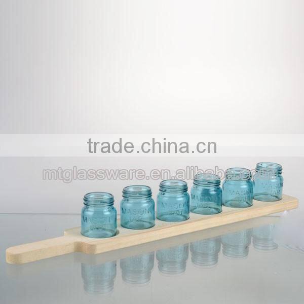 2016 cute somall mini mason jars with a wooden frame