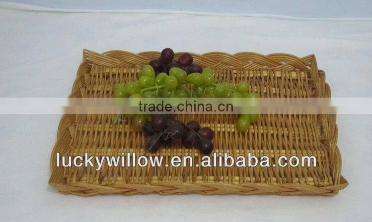 rectangular willow bread tray wicker basket tray for storage tea set