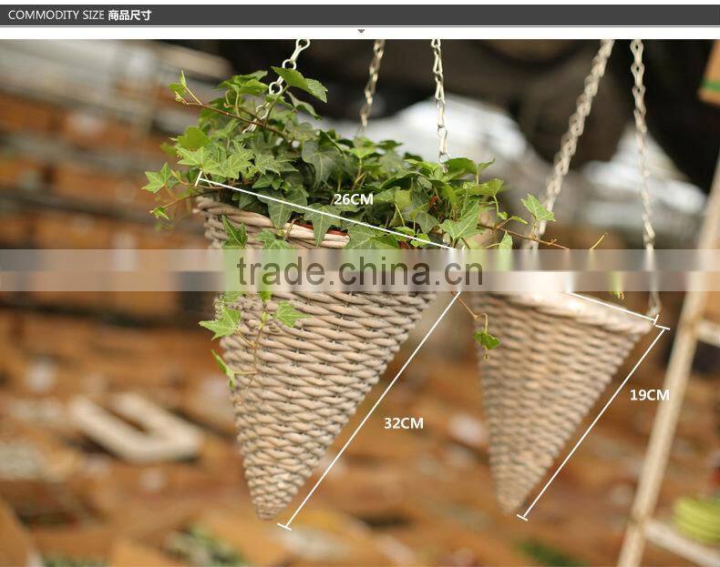 Wicker china home decor flower hanging basket
