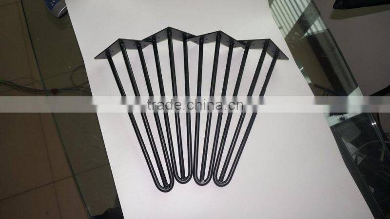16 inch black matt powder coated iron hairpin leg for coffee table & end table