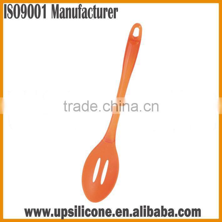 silicone draining spoon with stainless steel handle