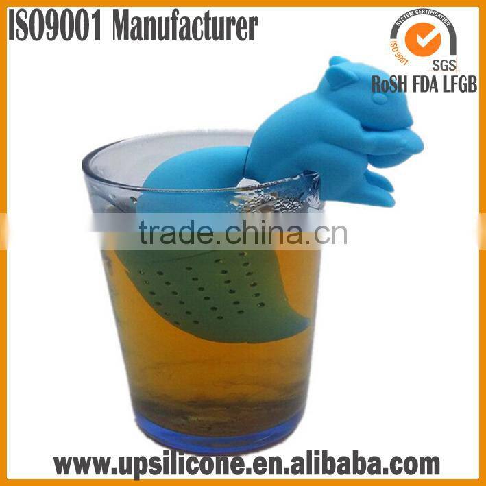 FDA Silicone Material Convenient Tea Strainer Cute Squirrel Filter Tea Infuser Accessories