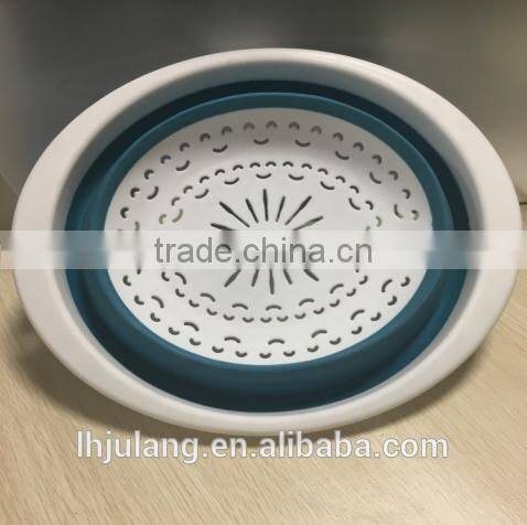Hot sell Plastic Foldable colander/plastic oval foldable colander