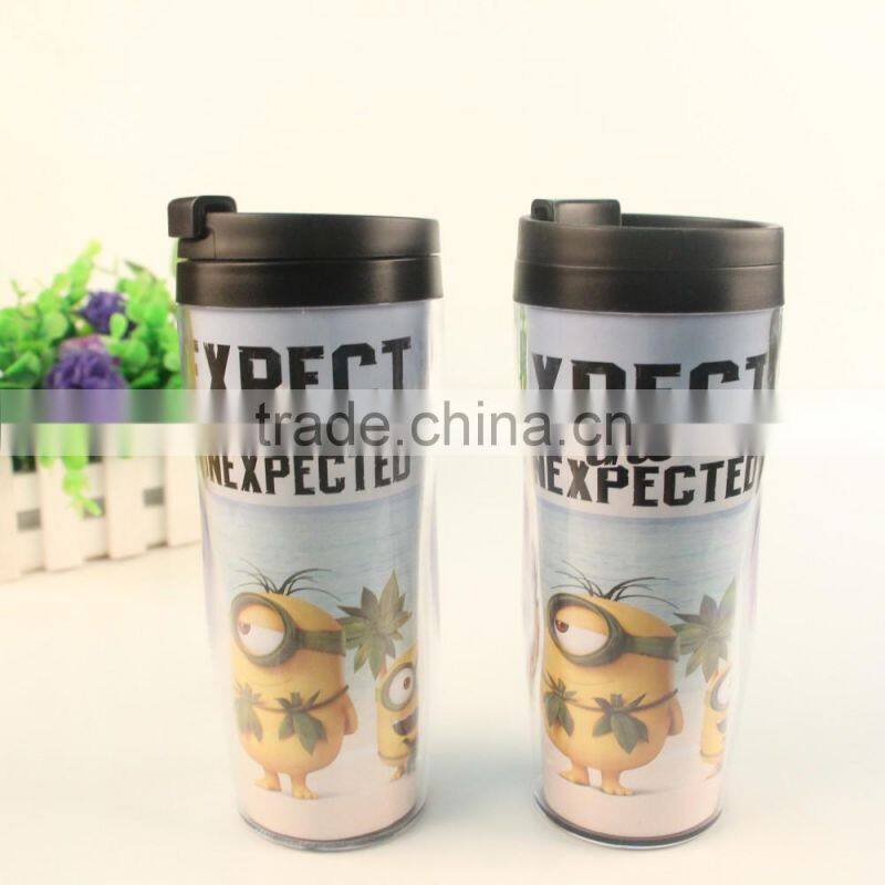 gift items 350ml ps double wall mug color changing with logo