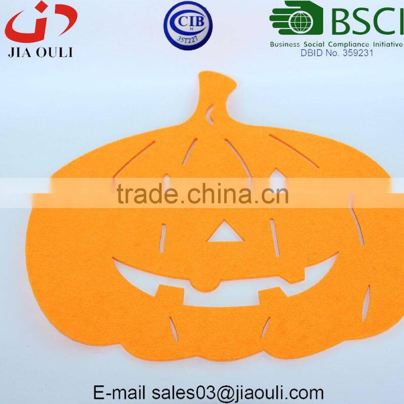 Halloween decorations pumpkin shape handmade felt bag