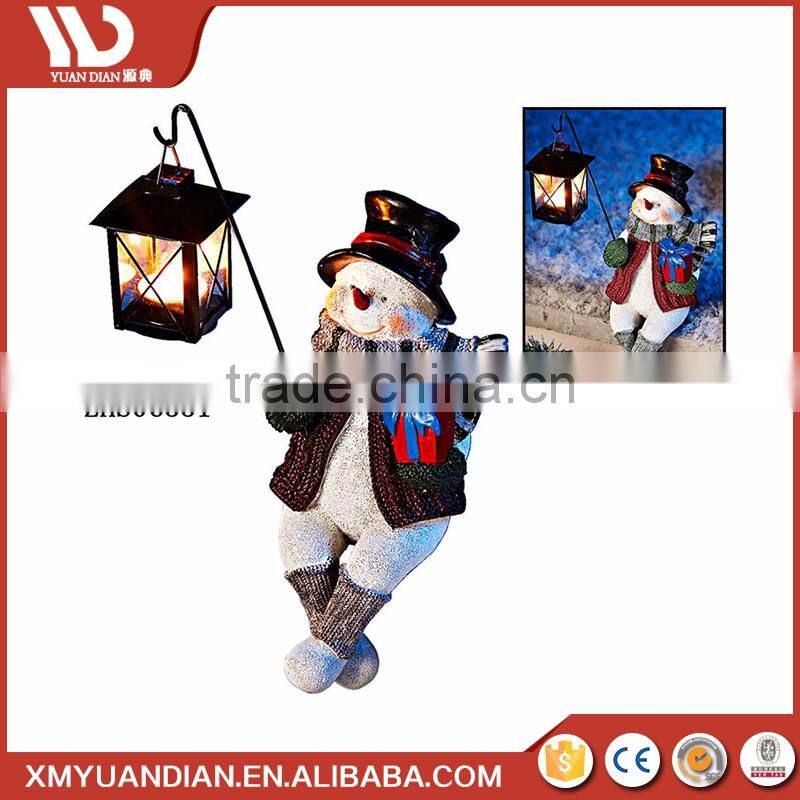 High Quality Antique Santa Resin Christmas Ornament Led Lantern Light