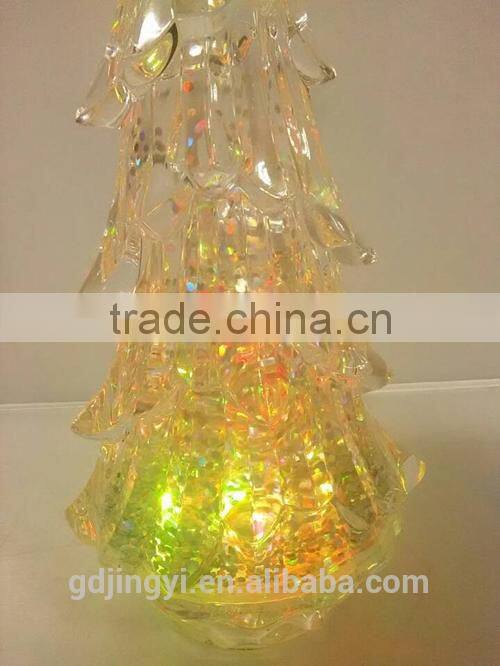 14.8inch New acrylic product transparent LED Lighted christmas tree for christmas decoration