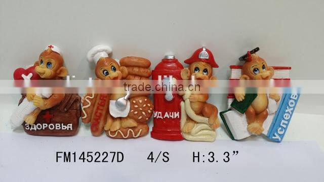 Resin 2016 Newest Russian Monkey Shape Fridge Magnet