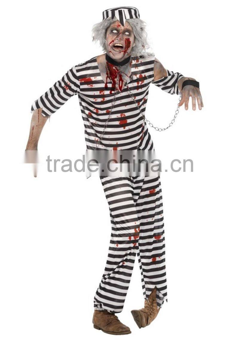 Day Of The Dead Convict Costume Halloween Fancy Dress