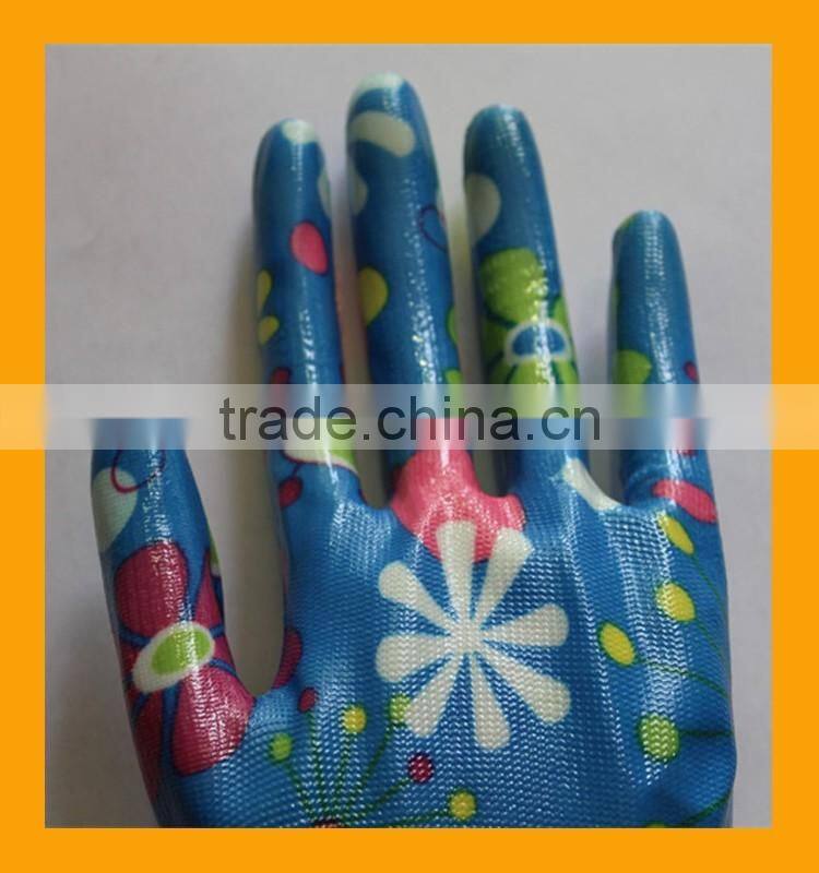 EN388 4121 Polyester and Spandex Coated Smooth Nitrile Gloves