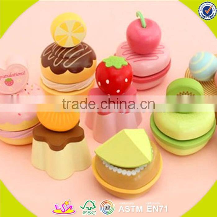wholesale baby wooden desserts cake toy, popular kids wooden desserts cake toy, lovely children wooden birthday cake W10B102