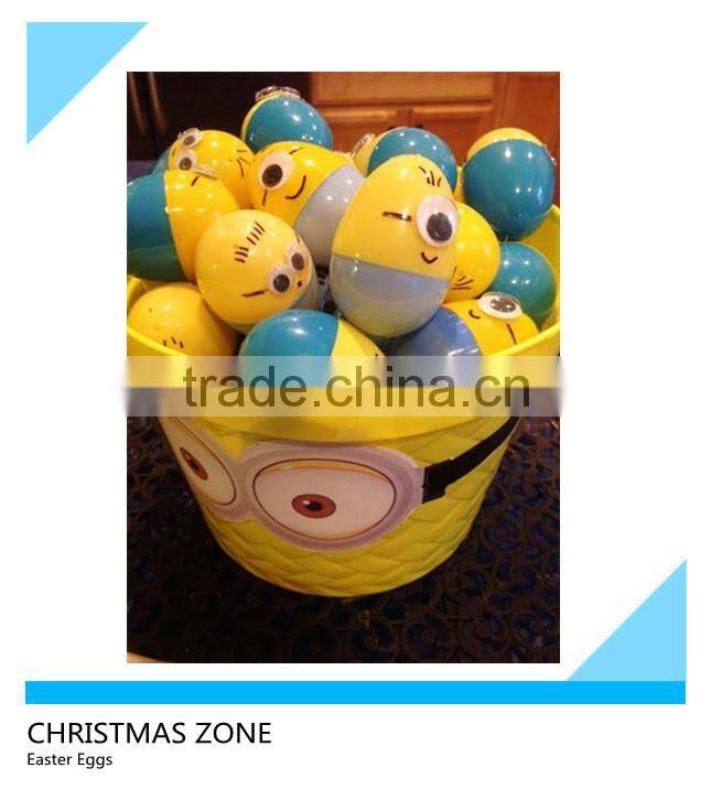 2015 hot holiday crafts plastic yellow easter egg forchildren's gift from dongguan icti manufacturer