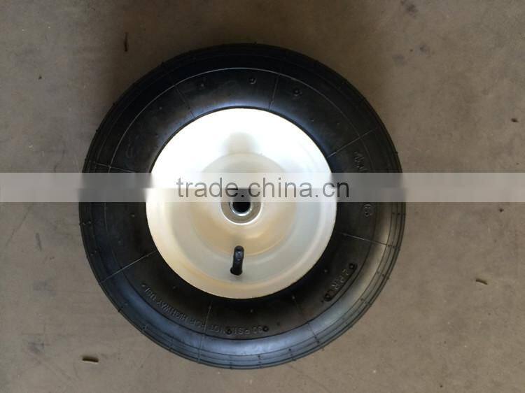 14 inch 4.0-6 heavy load capacity metal rim hand trolley pneumatic tyre