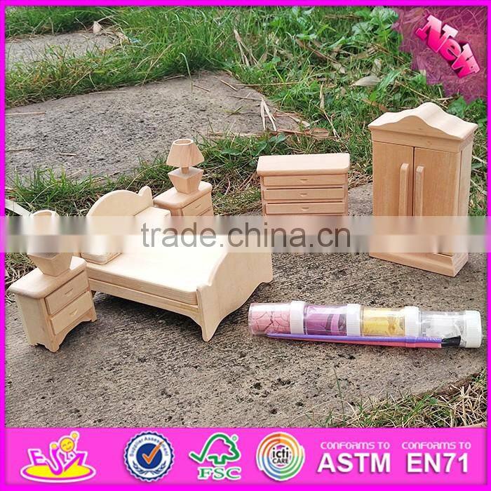 2017 Best kids doll furniture toys wooden coloring toy for sale W03A085-S