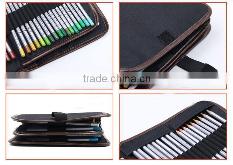 Large capacity 72pcs pens two layer drawing pencil bag for colleage