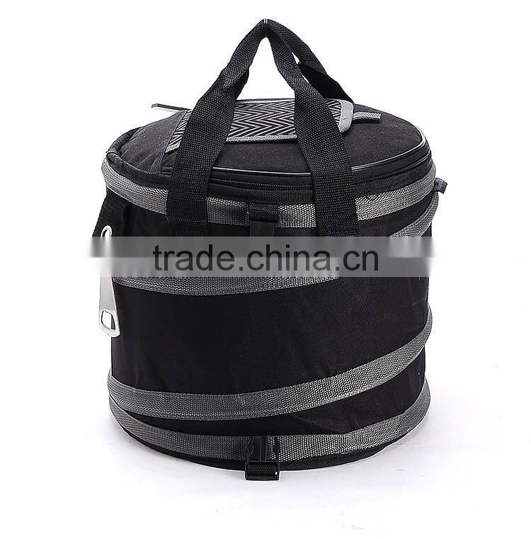 China supply round foldable collapsible cooler picnic bag for drink ,wine and food