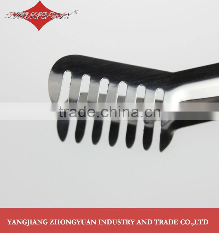 Food grade 7.5-Inch stainless steel food tong for kitchen accessory