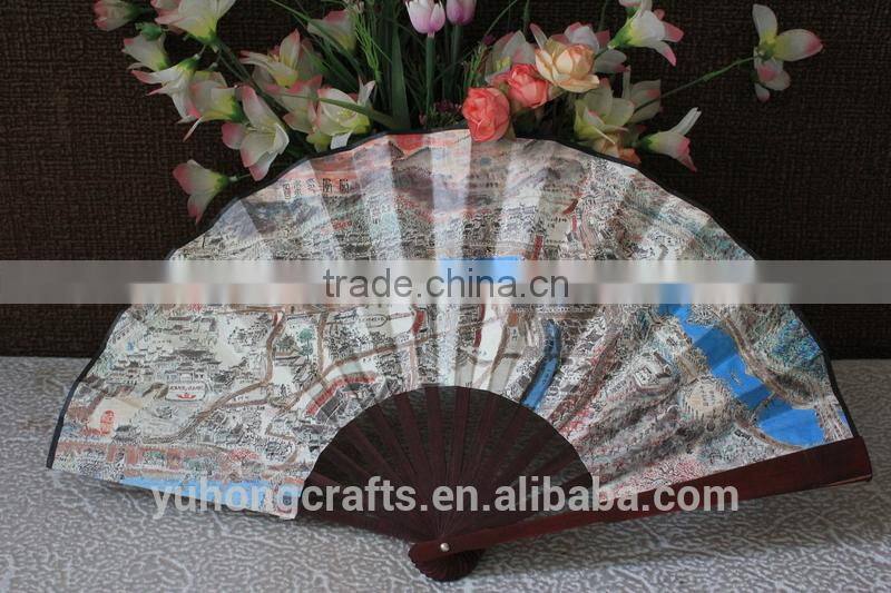 Cloth hand fan with bamboo ribs for advertising