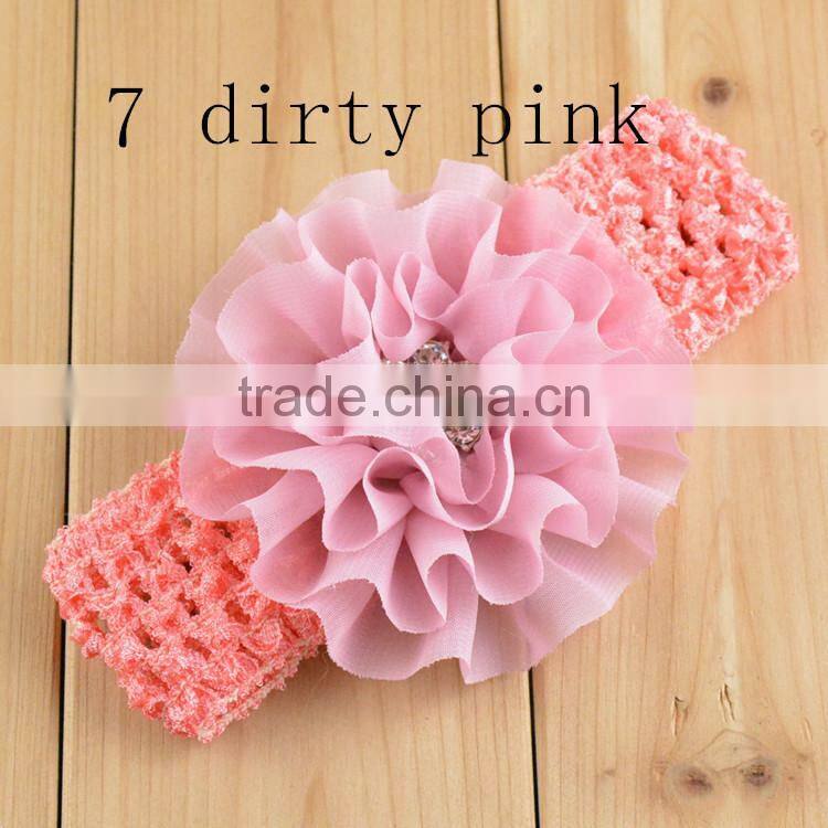 New Fashion Nice Baby Girl Turban Hairband /Lace Flower Baby Elastic Headband/Kids Hair Accessories Flower Lace Headband