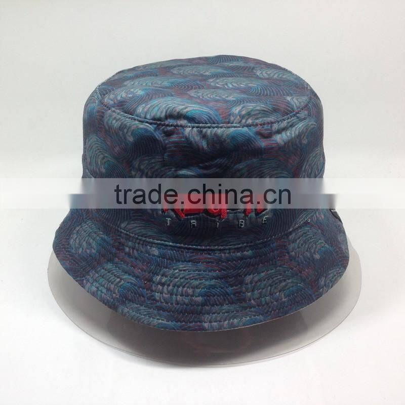 Wide Brim Printed Bucket Hat Custom Double Sided Hat Reversable Hat