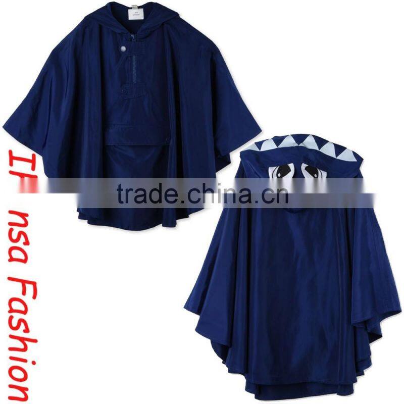 Blue Froggie Raincoat Cape With Monster Printed Hood Kid Wear Child Clothing HSC5940