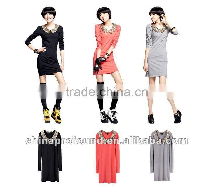 OEM customized ladies official glitter sequin plain long dress for women