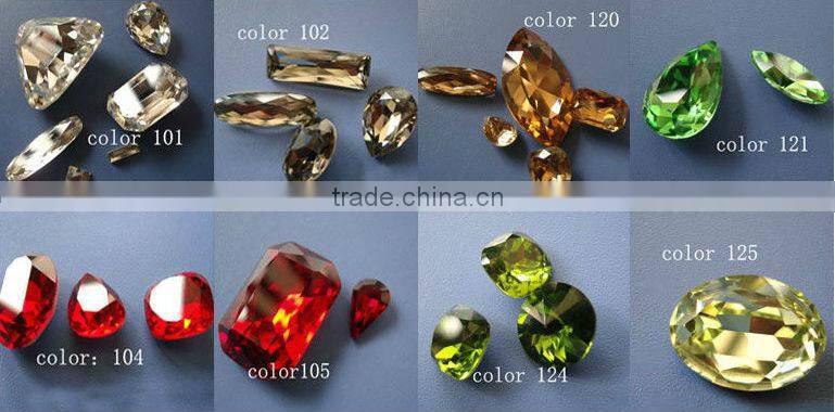 Pujiang factory directly sale pointback Oval crystal beads for graments