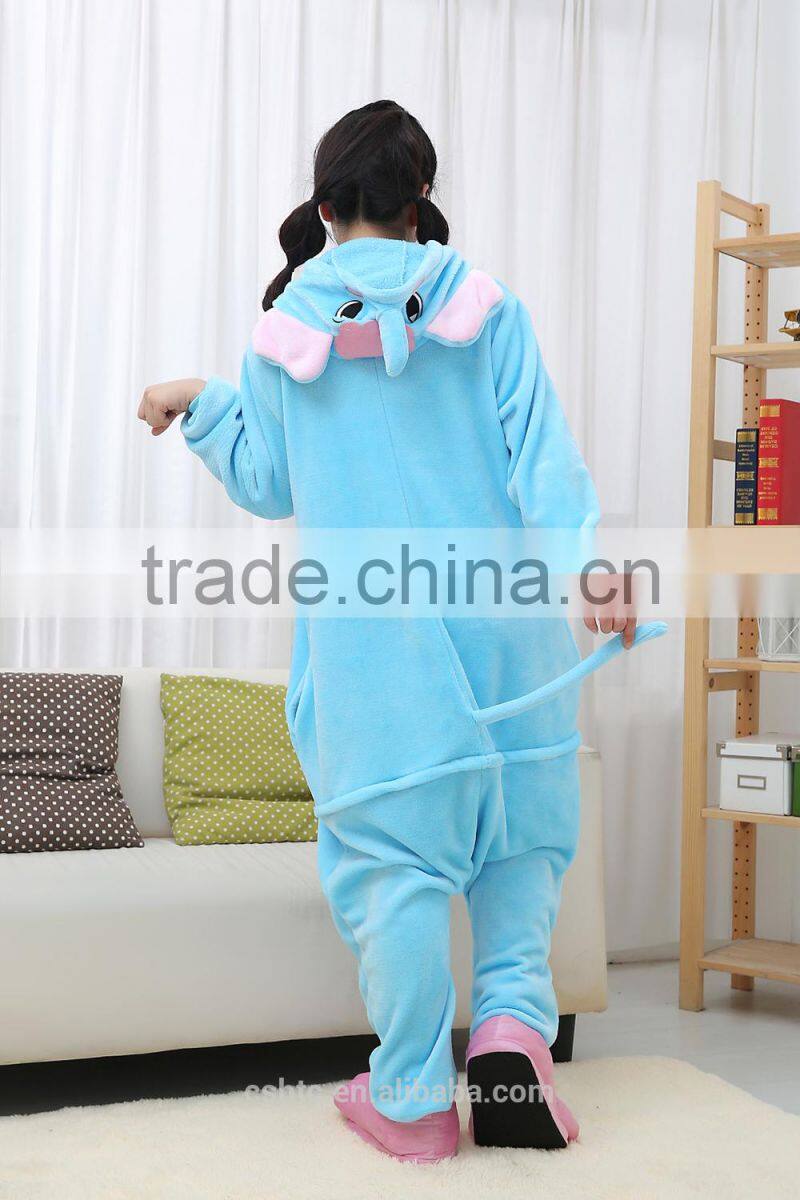flannel cartoon adult animal jumpsuit animal pajamas jumpsuit elephant design
