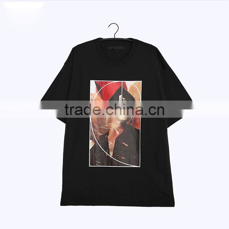 SZXX T324 Lastest Black Custom Design Printed Cotton T-shirt Mens