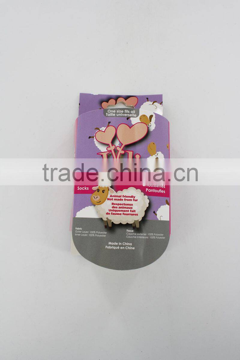 Acrylic faux fur indoor adult slipper socks