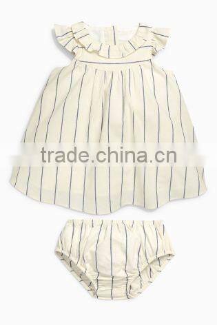 Kids clothes stripe romper hot selling cotton baby girls ruffle boutique clothes sets fancy wholesale baby clothes