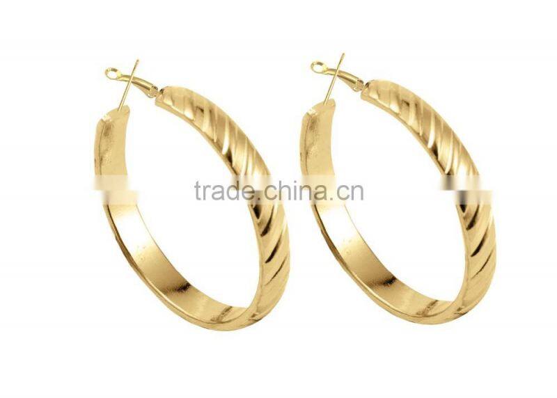 Brass Micron Finish Gold Plated Hoop Earrings