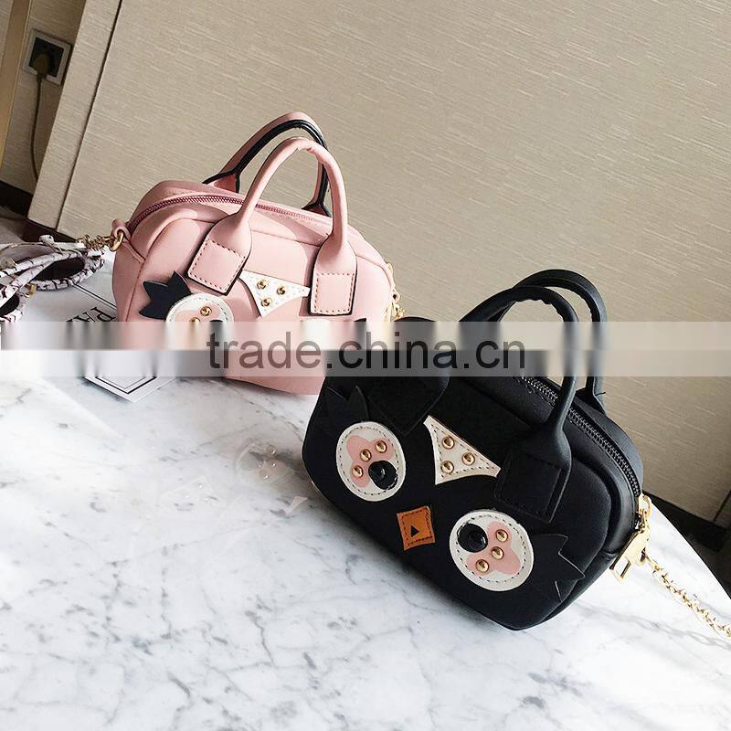 black cute animal handbag girl fashion small bags leather shoulder long strap sling cross body bag