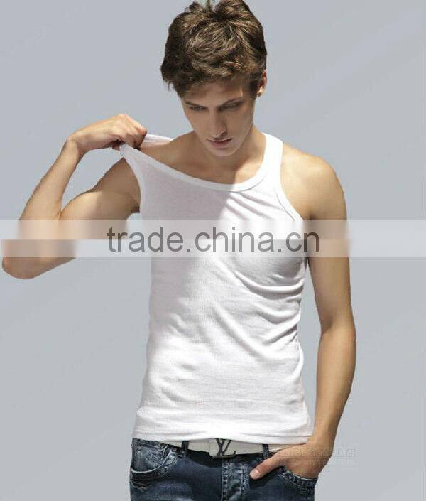 China Factory Cheapest Custom Made Blank White Wholesale Men Tank Tops