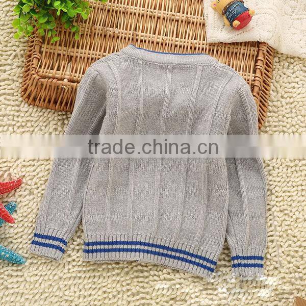 2014 Casual Y neck knitted pattern kid sweater wholesale
