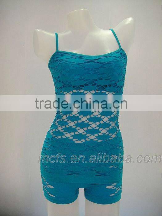 Straps hollow out elastic camisole sexy seamless women's underwear women