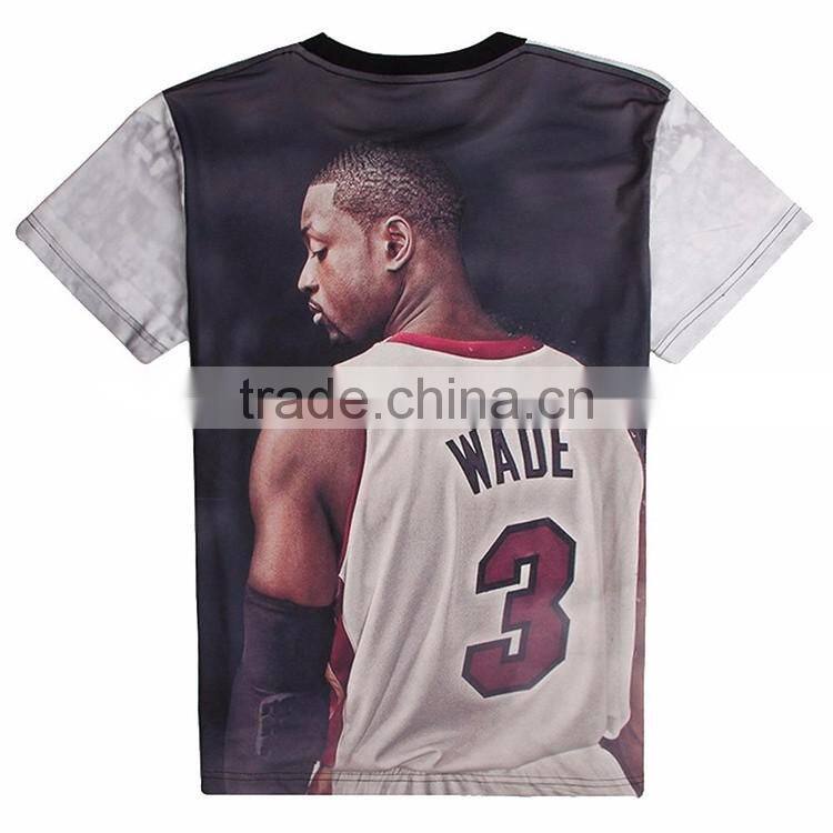 3D Printing 95% Polyester 5% Spandex Dry Fit Sublimation T-shirt Wholesale