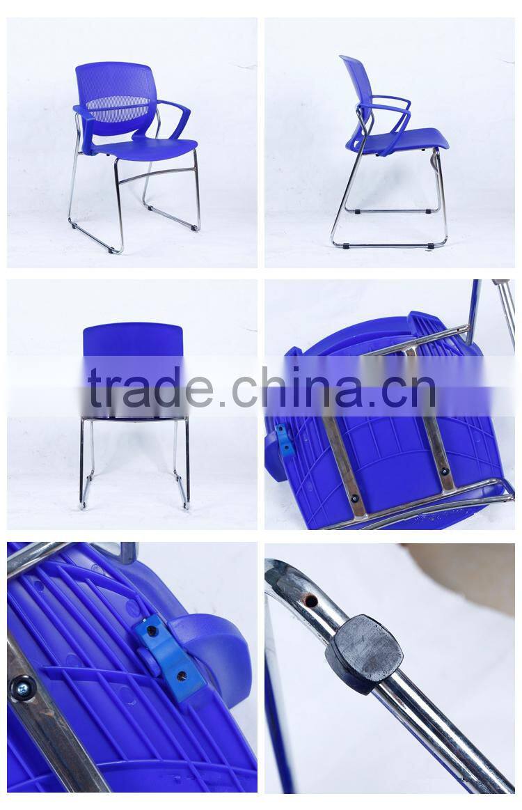 LS-4025F Fashion design stackable metal frame plastic chair with arms metal stacking conference chair