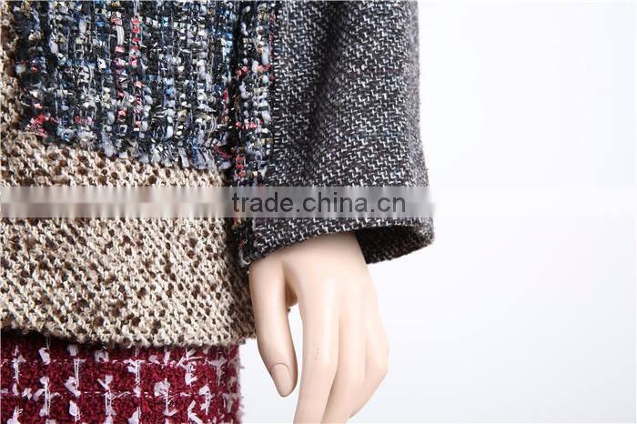 soft thick materials used fashion ladies long coat design