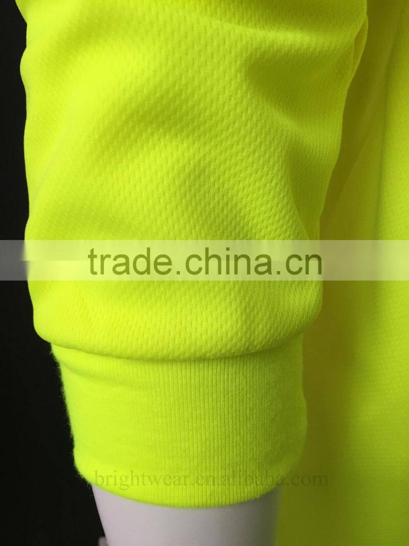 Men's ANSI hi vis 100% polyester long sleeve reflective T-shirt