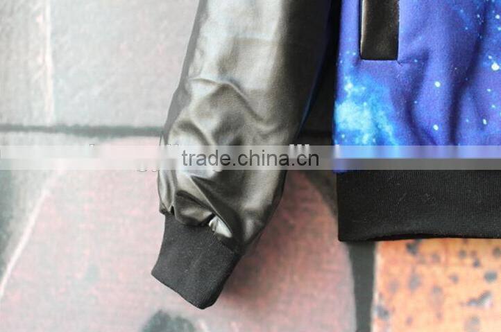 Hot sale custom fashion printing leather jacket china manufacturer