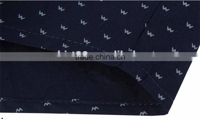 2016 Yarn dyed W printed men slim fit casual shirt