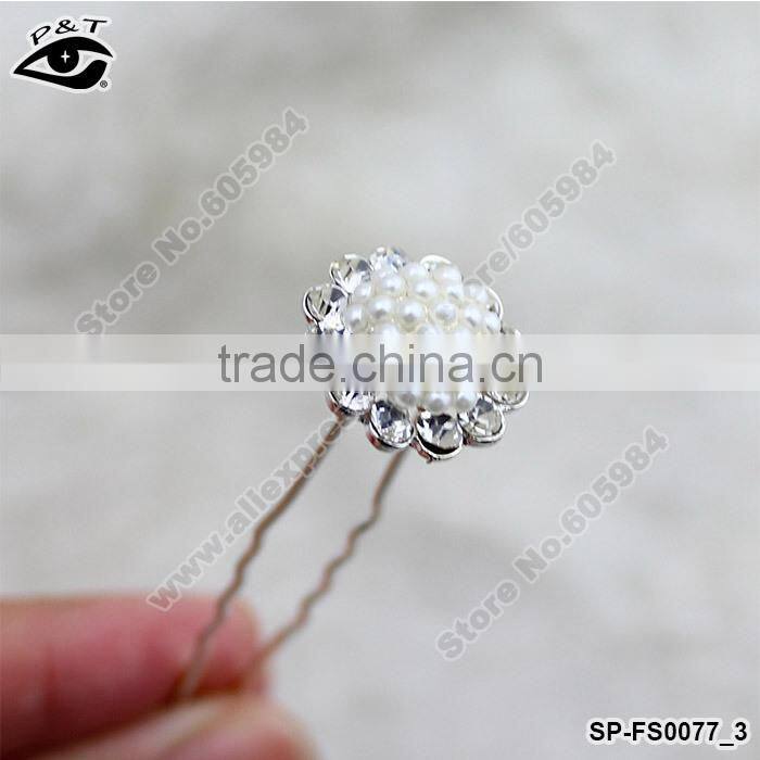 Wedding hair pins bridal hair pins pearl hairpins crystal hair spin pin