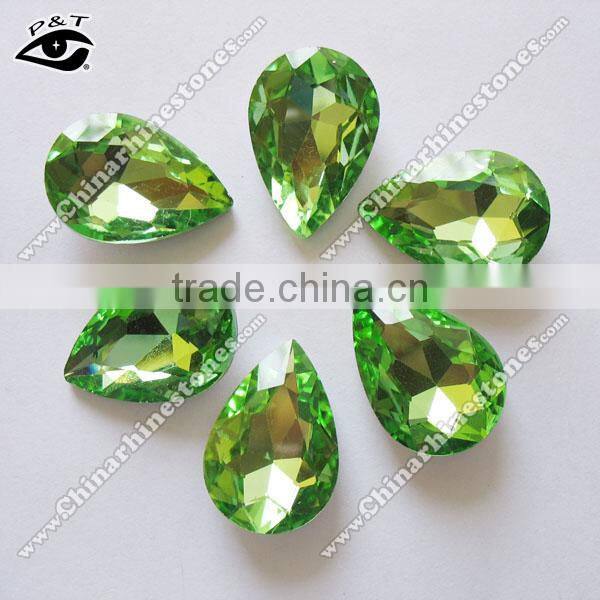 Fancy stone Glass Rhinestone 18x25mm Tear Drop Gemstone For Decoration