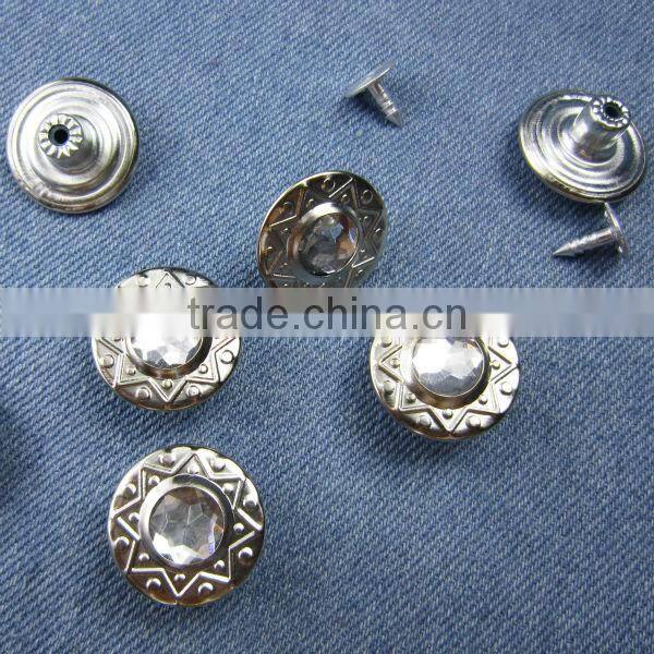 Custom shank button metal jeans button for clothing